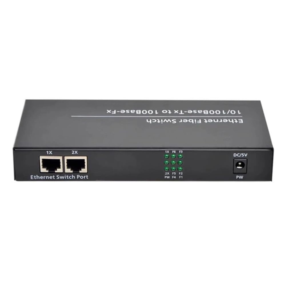 Fiber Optical Media Converter 10/100Mbps Single Mode 20Km 4 SC-Port 2 RJ45 Fiber Switch External Power Supply EU Plug