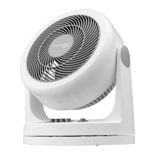 Iris Ohyama Woozoo, 33m², Ventilator, Weiß, 3 Geschwindigkeiten, Oszillierend, leise, Table Fan, Tischventilator, Lüfter, Bodenventilator, tragbarer, Portable, Cooling, Desk Fan, PCF-HM23