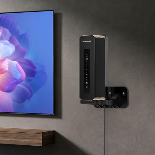 Image of XLTTYWL Wall Mount for Netgear Orbi & Nighthawk WiFi 7, Black, 2 Pack | Fits Nighthawk RS200 /280S /300 /500 /600 /700S & Orbi 370 /770 /870 /970, Durable ABS, Space-Saving Design, Secure Mount
