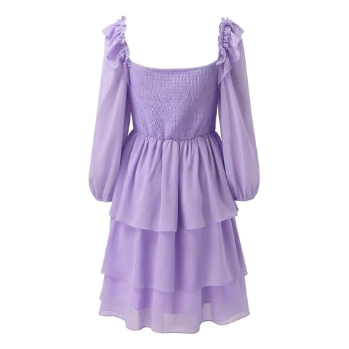 Robe de fête à col carré en maille extensible taille haute - 5