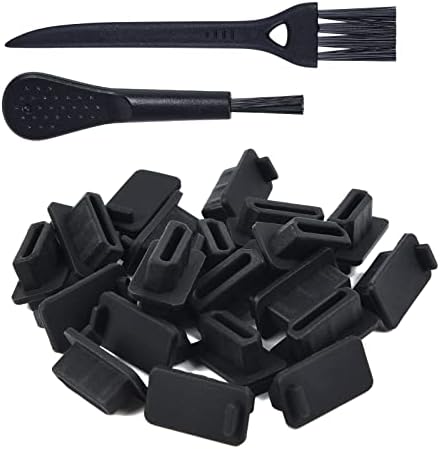 20 Pcs HDMI Dust Cover Plugs, HDMI Female Prot Dust Cap Protector Stoppers for TV, Laptop, Computer, Other Devices with 2 Cleaning Brushes