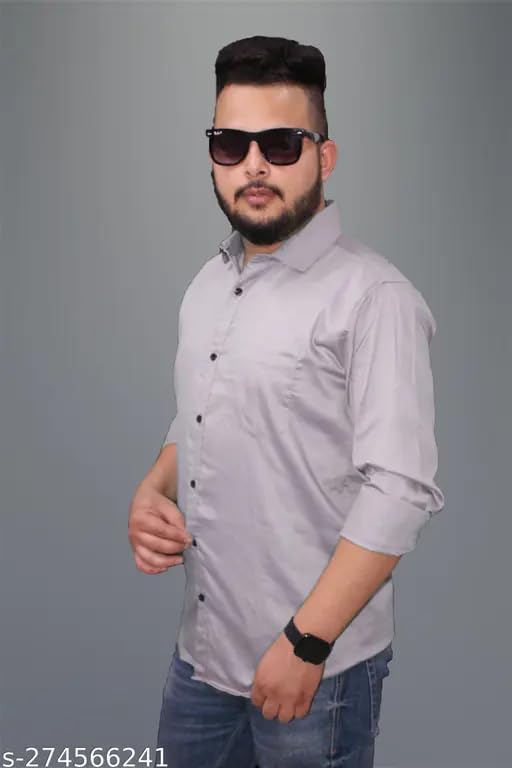 Image of Men's Cotton Casual Shirt, Brown, Full Sleeves, Regular Fit