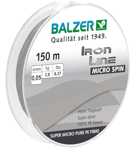 Balzer Iron Line Micro Spin 150m 0,05mm 3,8kg grau geflochtene Schnur