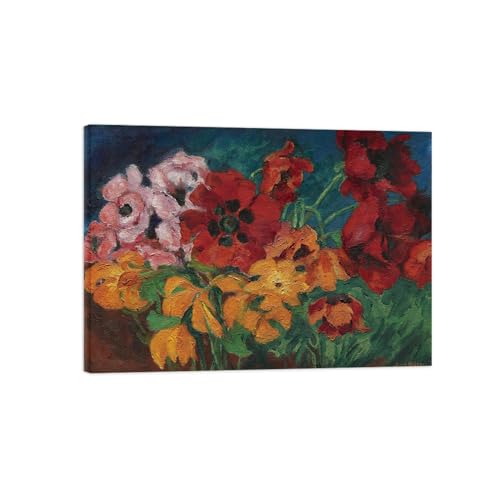 Tableau Décoration Murale Salon Fleurs Abstrait Toile Encadrée 70x100