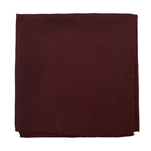 Jacob Alexander Woven Subtle Mini Squares Pocket Square Handkerchief - Burgundy