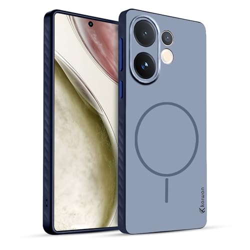 Image of KARWAN Slim Shockproof Back Case Cover Compatible with Vivo V60,Dual Layer Armor Protection with Matt Finish, Heavy Duty Cover with Magnetic MagEase Wireless Charging (Blue)
