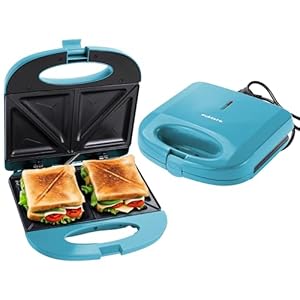 The Better Home FUMATO 750 W Sandwich Maker I 2 Slice Non-stick Grill Plates I Overheat Protection I Cool Touch Technology I Power Indicator I ISI Certified I 1 Year Warranty I Misty Blue
