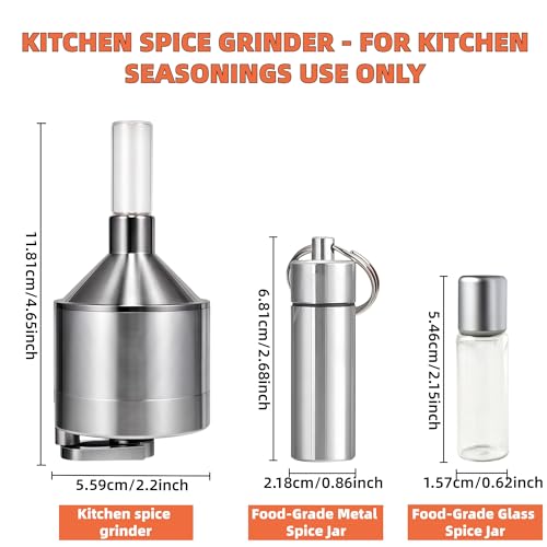 Silver Spice Grinder - Manual Spice Grinder for Home Kitchen Use