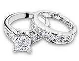 Kiran Collection Princess Cut Diamond Engagement Ring and Wedding Band Set 1.00 Carat (ctw) in 10K White Gold (i2/i3, i/j) (6)