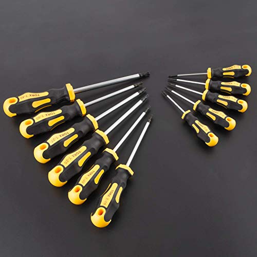 Gunpla 11-tlg. Torx Schraubendrehersatz ohne Stirnlochbohrung, T6 T7 T8 T9 T10 T15 T20 T25 T27 T30 T40, Werkzeug für Handy, Computer, Mac, Uhr, Präzisions-Schraubendreher-Set