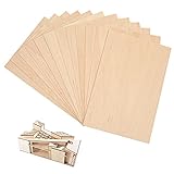 (12-Pack) 12”x8”x1/16” Unfinished Basswood Sheets for Crafts - 1.5mm Thick Thin Plywood Sheets...