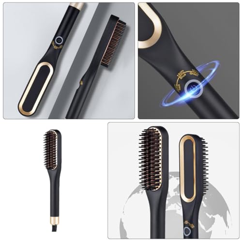 Plancha de Pelo Mini para Hombre, Peine Eléctrico para Alisado de Barba con 3 Niveles de Calor, Herramienta Portátil para Estilizado de Cabello Corto, Enchufe Estándar EE.UU. miniatura 5