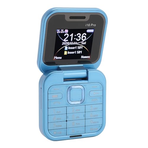 PUSOKEI Mini Flip Phone, Teléfono Celular 2G Flip con Pantalla de 1,77,Cámara Trasera HD, Memoria de 16GB, Botones Grandes, 3 Ranuras para Tarjetas, 1000MAh, para Niños, Personas