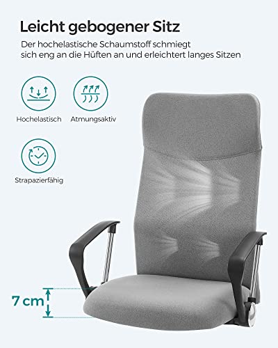 Songmics Bürostuhl mit ergonomischer Form und verstellbaren Funktionen