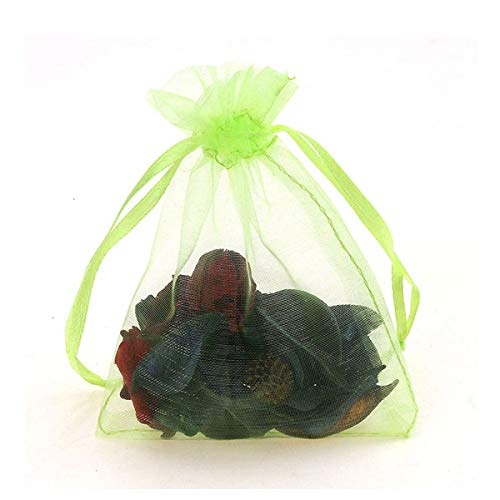 Image of Dealglad 50pcs Drawstring Organza Jewelry Candy Pouch Christmas Wedding Party Favor Gift Bags (4x6, Light Green)