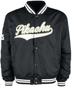 Difuzed Pokémon Pikachu – Old School Style Blouson aviateur pour homme Noir Taille XL