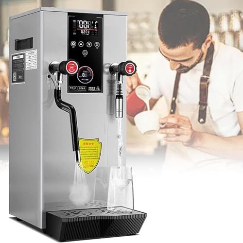Mousseur à Lait électrique et cuiseur Vapeur, 12 L, Acier Inoxydable, écran Tactile LED, pour Latte, Cappuccino, laits végétaux, Argent.,Silver