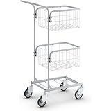 eurokraft | Bürowagen KOMPAKT | Gestellfarbe Silbergrau | 4 Lenkrollen | Rad-Ø 100 mm