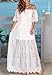 Cercis Womens Off The Shoulder White Floral Lace Maxi Wedding Dress Boho Flowy Brides Bridesmaid Wedding Guest Formal Long Dress