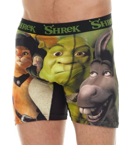 Shrek Men's Boxer Briefs - No Fly, Anti-Chafing Stitching, Comfort Shaped/Cotton Lined Crotch