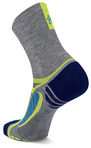 Balega Ultralight Lightweight Performance Crew Athletic Running Socks For Men And Women (1 Pair), Grey Heather/Royal Blue, Medium #TOP3