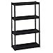 Iceberg 20841 Rough N Ready Four-Shelf Open Storage System, Resin, 32w x 13d x 54h, Black