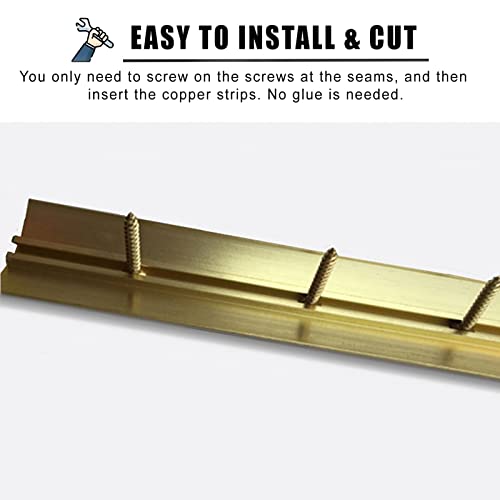 Royumi Transition Strip 40 Inch Pure Brass Flooring Transition Strips, Decorative Threshold Floor Joining Strip, Lvt/Vinyl/Tile/Wood/Laminate Flooring Joining Strips #TOP2