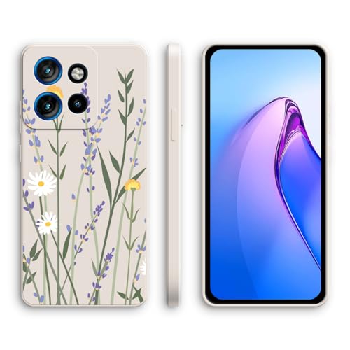 XINYEXIN Hülle für Motorola Edge 60 Neo/Edge 50 Neo mit Süßem Muster Silikonhülle Dünne Stoßfeste Handyhülle - Lavender White