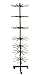 Deluxe Black Tall Seven Level Tier Spinning Store Floor Wire Display Rack W Wheels