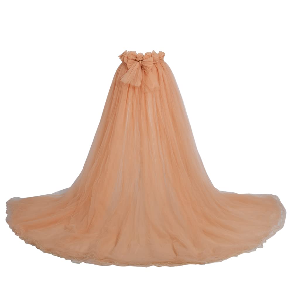 Women 5-Layers Tulle Tutu Long Train Skirts Wedding Party Cocktail Prom Bandage Mesh Maxi Dress