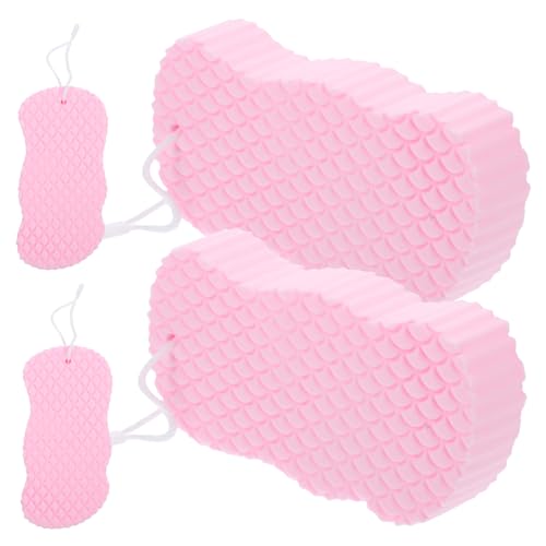 GANAZONO 4Pcs Bathing Sponges Body Scrubbers for Cleaning Double Sided Sponges Lightweight Convenient for Boys