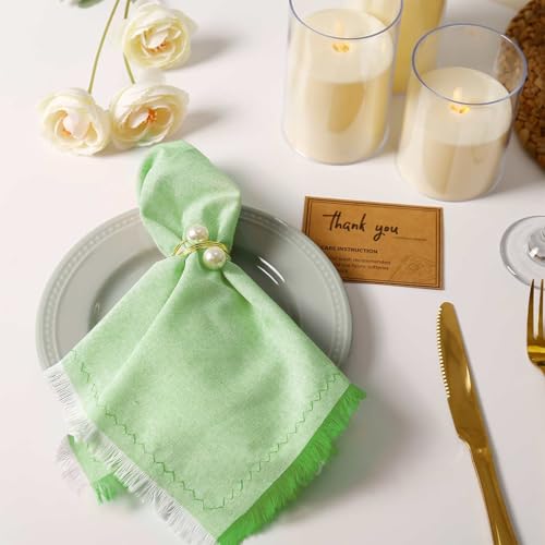 Servilletas de Tela Vintage con Doble Borla 18x18 Pulgadas Pack x6 miniatura 4