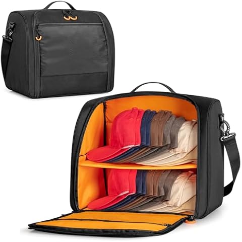 PGmoon Large Hat Travel Bag, Baseball Hat Organizer Bag for 20-24 Caps, Portable Cap Carrier Storage Case for Traveling, Home Storage (Patent Design) Cover