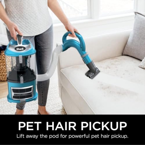 Image of Shark NV380 Navigator Lift-Away Deluxe Upright Vacuum with Large Dust Cup Capacity, Swivel Steering, Upholstery Tool & Crevice Tool, Teal (Renewed)