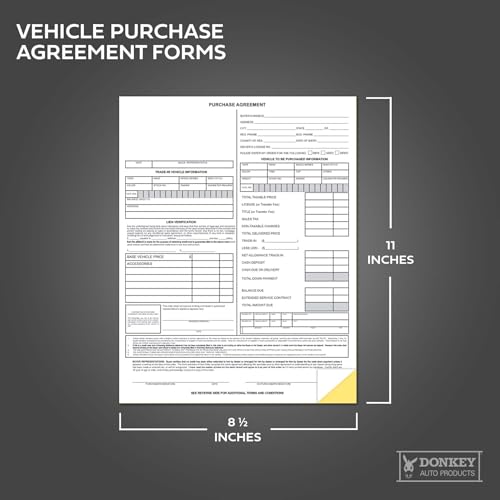 Vehicle Purchase Agreement Forms (2-Part) (100 per pack) - Thumbnail 3
