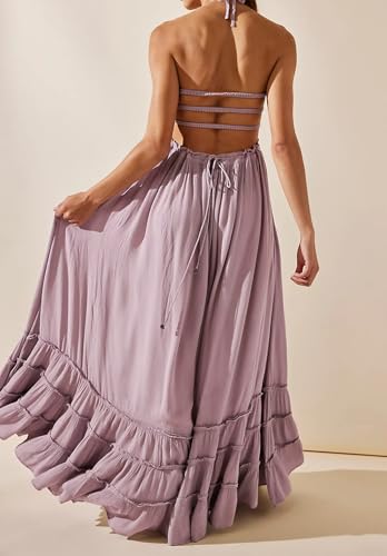 Image of R.Vivimos Womens Summer Boho Sexy Backless Long Dresses