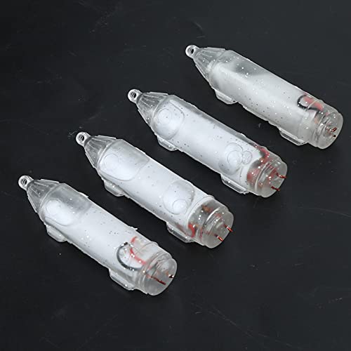 4 Stück LED Köderlicht Unterwasser Angellicht mit Blitzlicht Funktion wasserdichtes Fischlocker Licht für Nachtfischen in Süßwasser und Salzwasser inklusive Aufbewahrungsbox