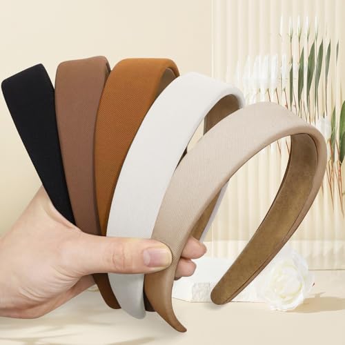 Fasce per Capelli Donna, 5 Pezzi Cerchietti Larghi per Capelli Donna, Cerchietto Bambina, Antiscivolo Cerchietti Larghi per Donne e Ragazze