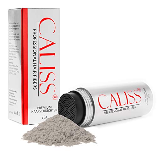 Caliss – Pelo disperso, pelo a granel para engrosar el cabello, polvo para la caída del cabello, polvo para el cabello contra la luz y las zonas calvas, 25 g (gris)