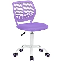 FurnitureR Desk Chair Small Study Chairs Armless for Child Kids Teens, Swivel Rolling Lightweight Mid Back Task Chair with Wheels and Mesh Padded Cushion, Orchid