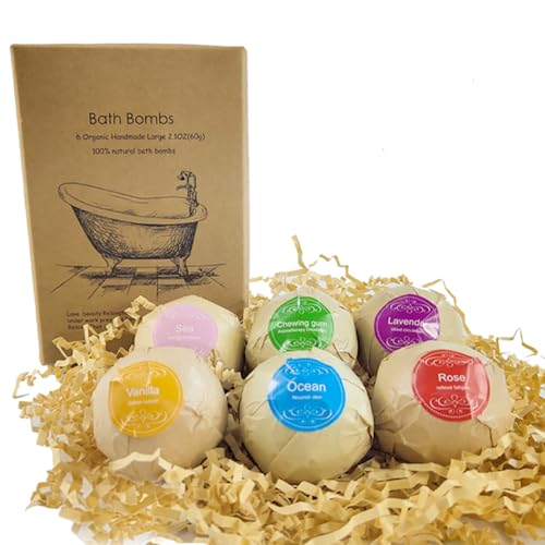 JAYWAYNE Bath Bombs for Women 6Pcs Lush Bath Bombs for Kids, Birthday, Christmas, Valentine’S Gifts for Women, Wife, Girlfriend, Mother and Teacher