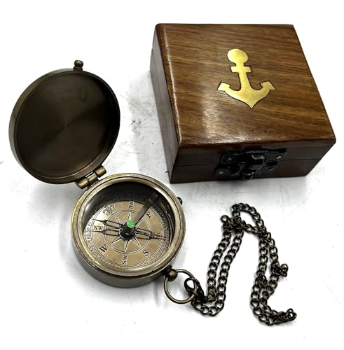 Brújula islámica con cadena para regalo miniatura 3