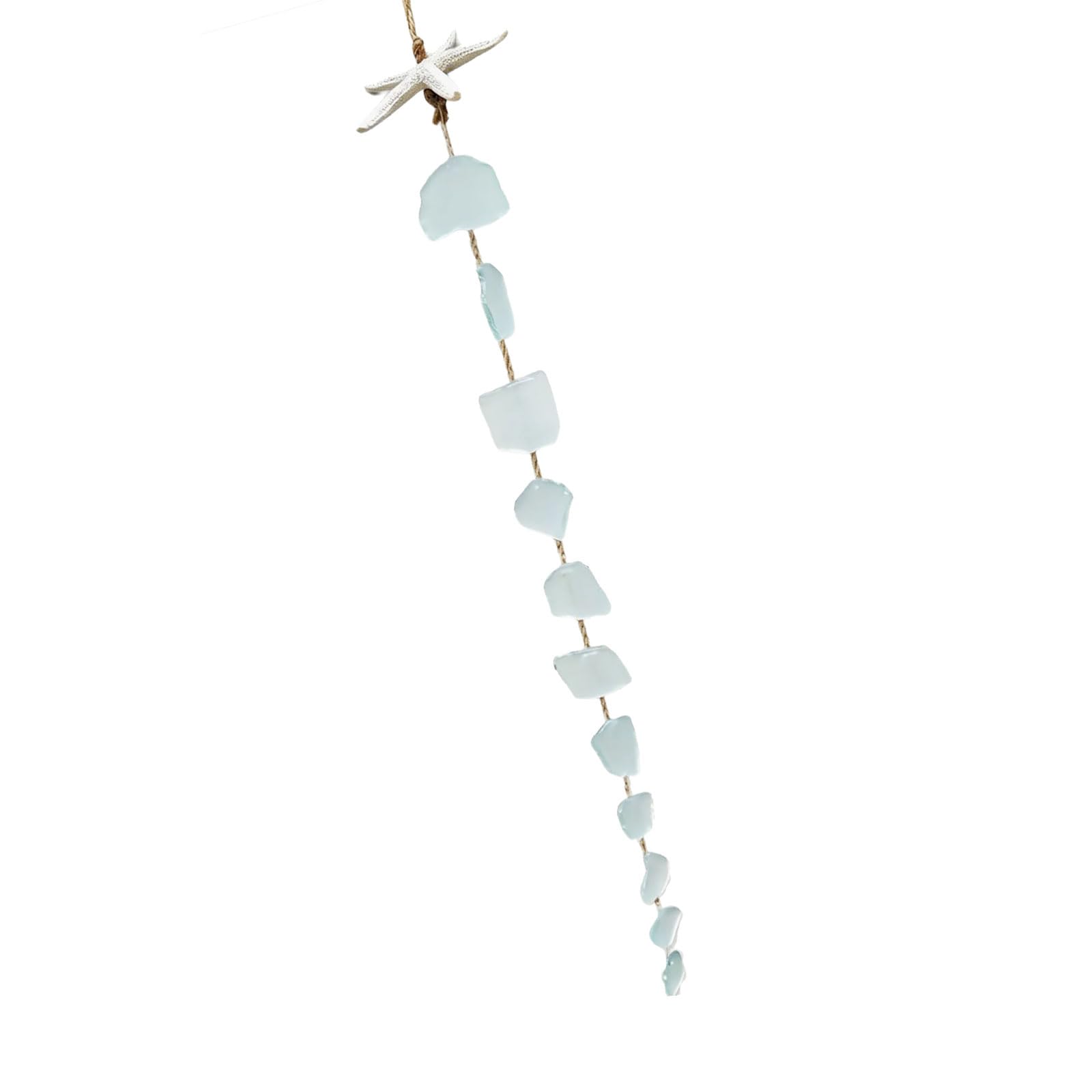 Tsophreniq Multicolored Sea Glass Wind Chimes with Resins Starfishes Accent for Home Wall Outdoor Garden Decors Garden Wind Chimes
