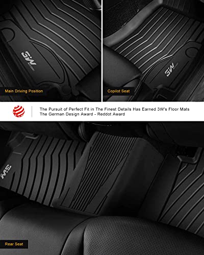 3W Floor Mats And Cargo Liner Compatible For Benz Glc Floor And Trunk 2016-2022, Tpe All Weather Custom Fit Floor Liner And Cargo Mats 1St And2Nd Rows Car Mats And Trunk Liner Black #TOP2