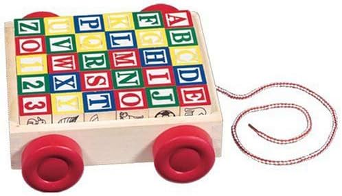 Melissa & Doug Classic ABC: 30-Piece Wooden Block Cart Bundle with 1 Theme Compatible M&D Scratch Fun Mini-Pad (01169)