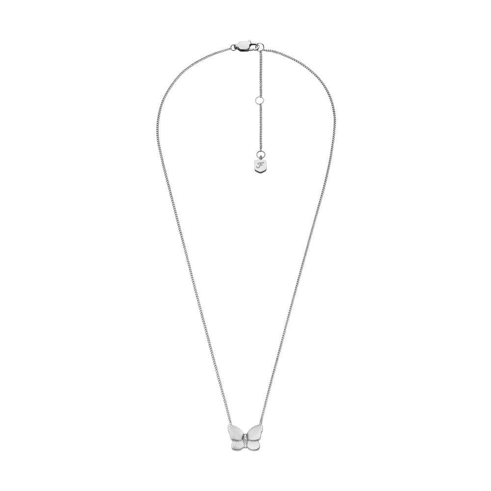 Fossil Sutton Damen Silberfarbene Edelstahl Halskette, JF04935SET