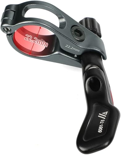 MTB Tija de asiento cuentagotas con palanca de seguridad ajustable para bicicleta de carretera, control remoto mecánico para manillar de 0.874 in