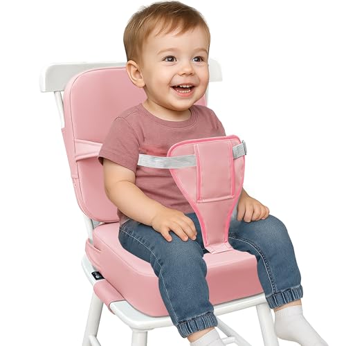 Image of Toddler Booster Seat for Dining Table with Backrest, Waterproof PU Cushion
