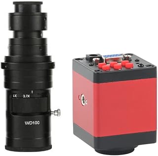 14MP VGA HDMI Lab Digital Industrial Soldering Repair Video Microscope Camera & 200X C-Mount Lens - Red
