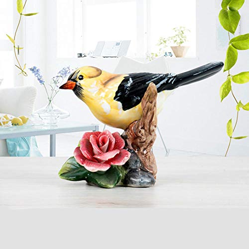 Statues et figurines en céramique fleur et oiseau objet déco intérieur - 3